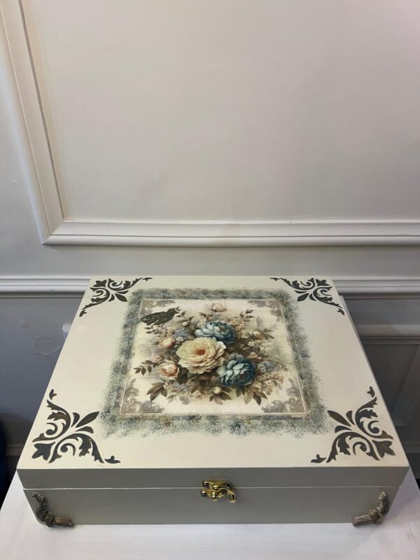 Floral Treasure Box – Handcrafted Decoupage - Image 2