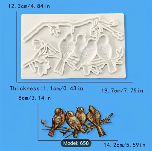 3D Bird Tree Branch Silicone Mold - Image 5