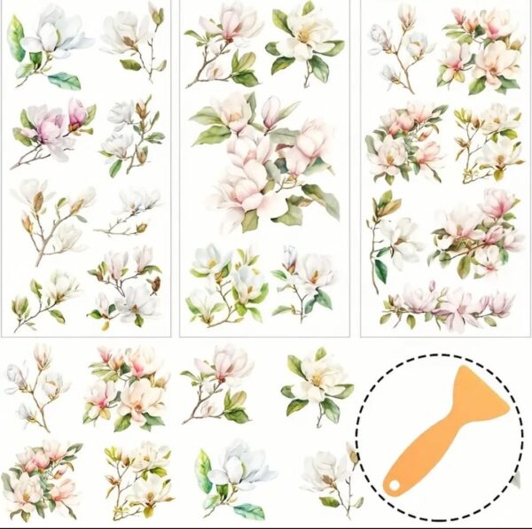 Three Sheets of Floral Furniture Transfers Measuring - Image 4