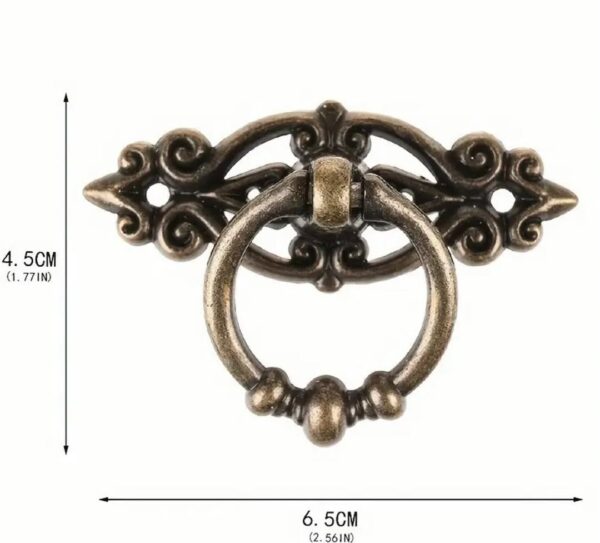ntique Bronze Vintage Zinc Alloy Scroll Design Pull Rings - Image 4