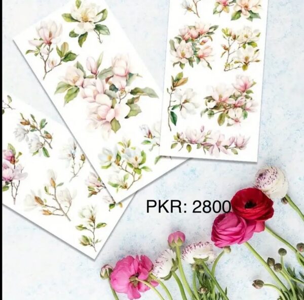 Three Sheets of Floral Furniture Transfers Measuring - Image 6