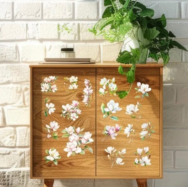 Three Sheets of Floral Furniture Transfers Measuring - Image 7