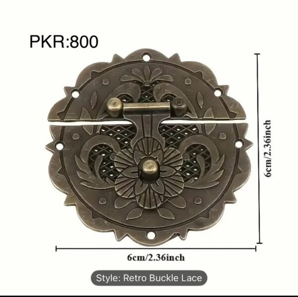 Elegant Vintage-Style Metal Hasp Padlock - Image 3