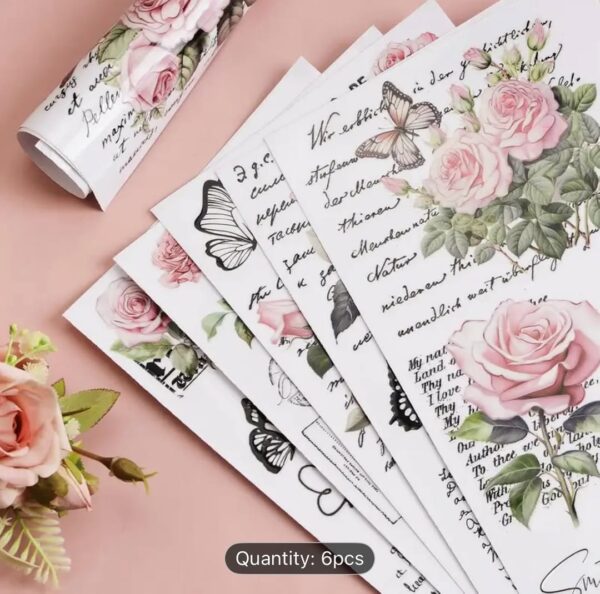 Sheets Vintage Rose Rub On Transfers for Crafts - Image 4