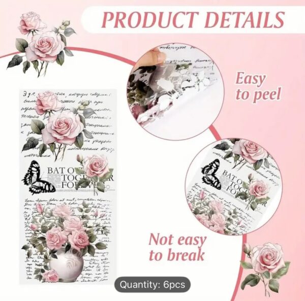 Sheets Vintage Rose Rub On Transfers for Crafts - Image 5