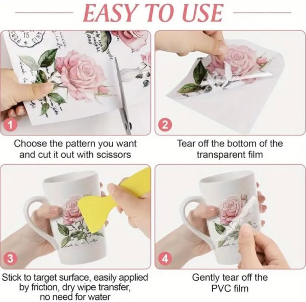 Sheets Vintage Rose Rub On Transfers for Crafts - Image 6