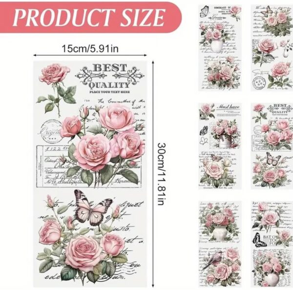 Sheets Vintage Rose Rub On Transfers for Crafts - Image 7